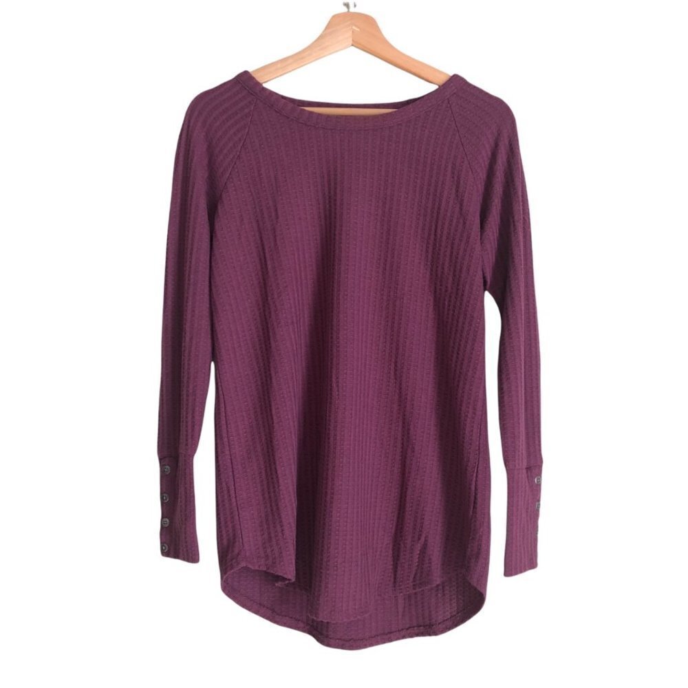 𝅺CHASER Purple Long Sleeve Knit Thermal Top size Medium